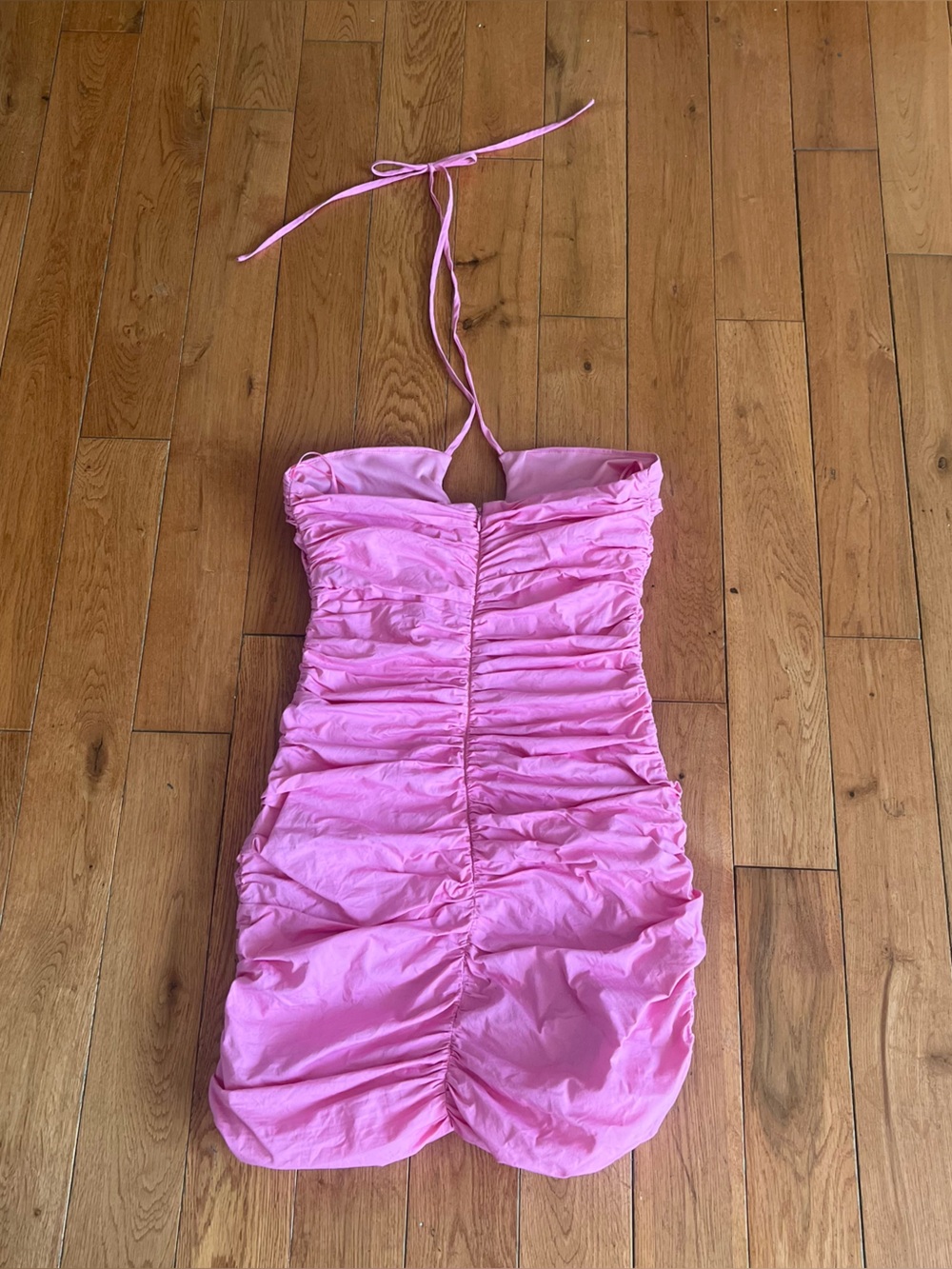 WAYF Pink Ruched Halter Mini Dress - Size XS - Picture 5 of 5